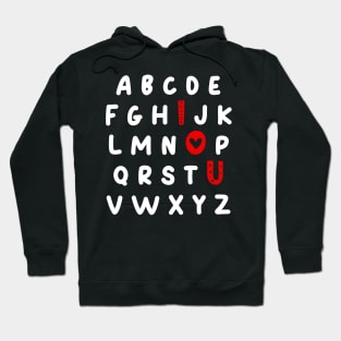 Alphabet ABC I Love You Valentines Day Funny English Teacher Hoodie